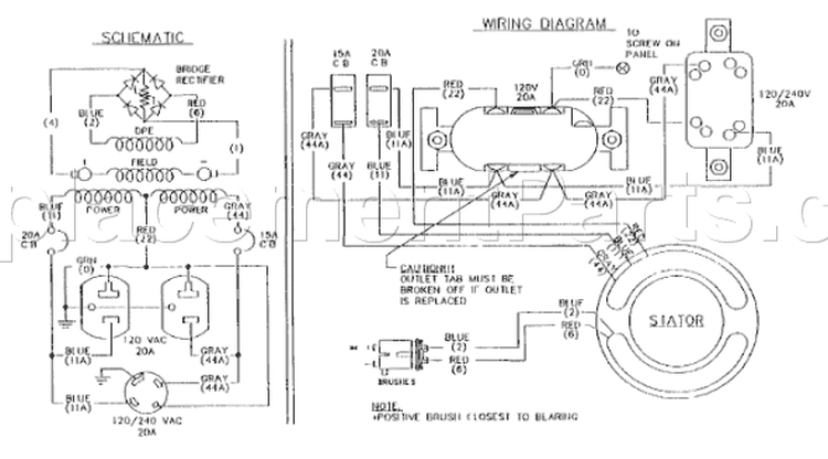 Page C Diagram and Parts List for 9794-0  Briggs and Stratton Generator